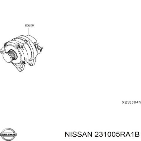 Генератор 231005RA1B NISSAN