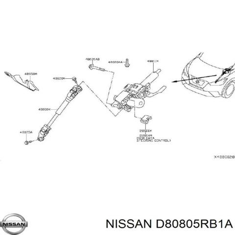 Вал рульової колонки, нижній D80805RB1A NISSAN