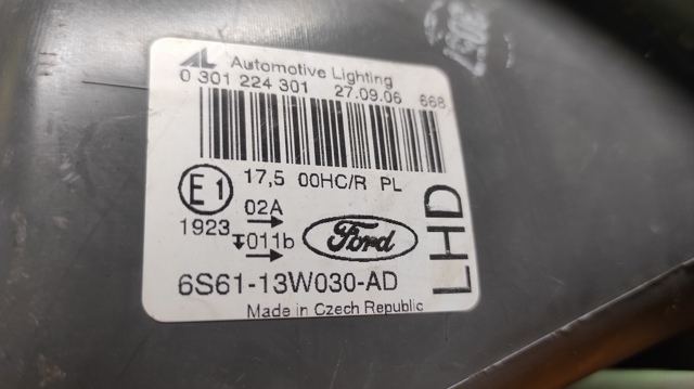 Фара основна ліва 6S6113W030AD FORD