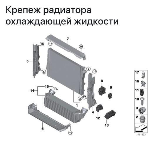 Радіатор охолодження 17117807624 BMW