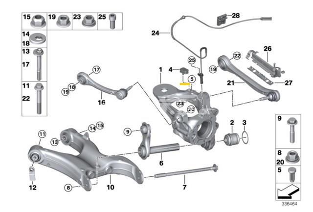 Кулак поворотний правий 33326770982 BMW