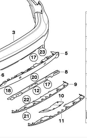 Накладка бампера заднього 51127176248 BMW