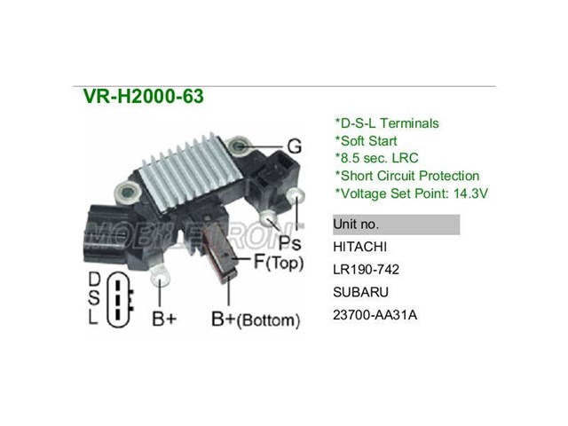Реле регулятор генератора VR-H2000-63