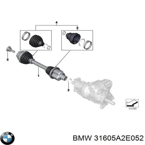 Піввісь передня, права 31605A2E052 BMW