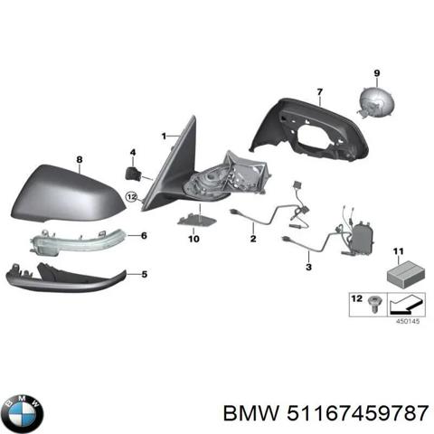 Корпус лівого дзеркала заднього виду 51167459787 BMW