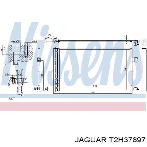 Радіатор охолодження кондиціонера T2H37897 JAGUAR