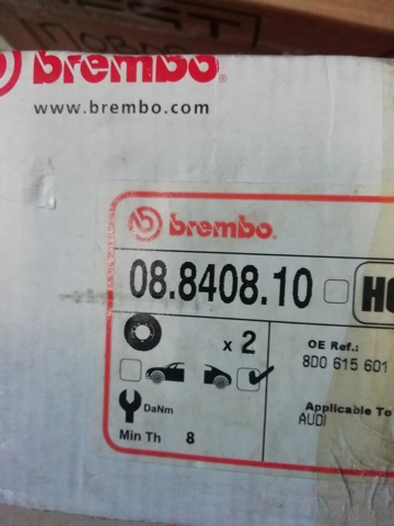 Диск заднього гальма 08840810 BREMBO