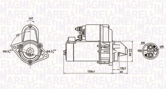 Стартер двигуна 063721257010 MAGNETI MARELLI