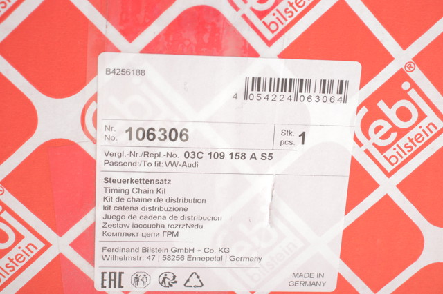 Ланцюг ГРМ, комплект, верхня 106306 FEBI