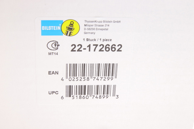 Амортизатор передньої підвіски, лівий 22172662 BILSTEIN