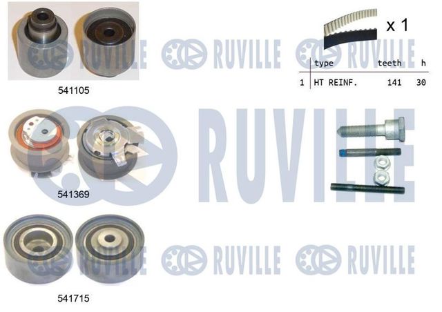 Ремінь ГРМ, комплект 550299 RUVILLE