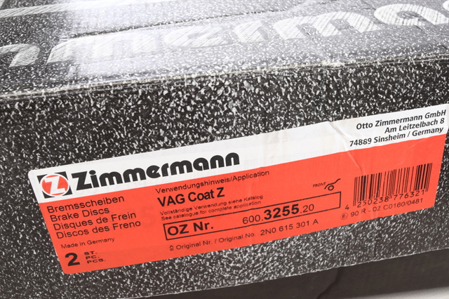 Диск переднього гальма 600325520 ZIMMERMANN