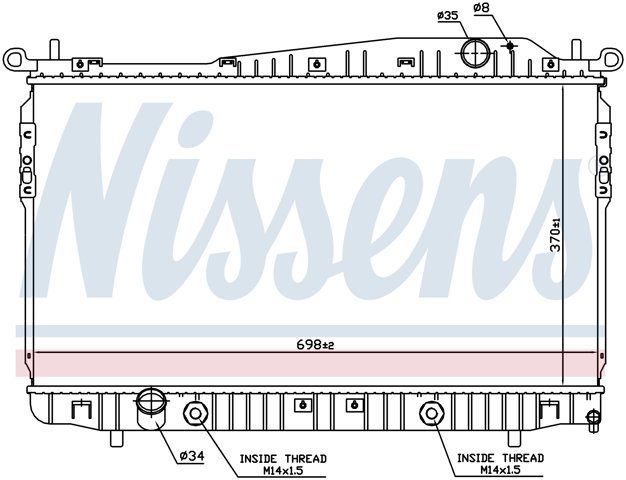 Радіатор охолодження 61629 NISSENS
