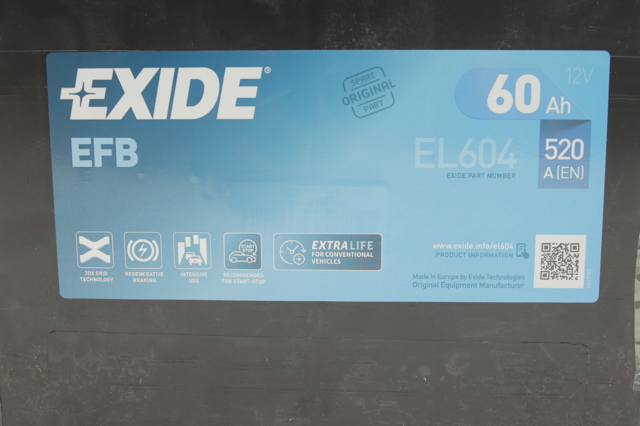 Акумуляторна батарея, АКБ EL604 EXIDE
