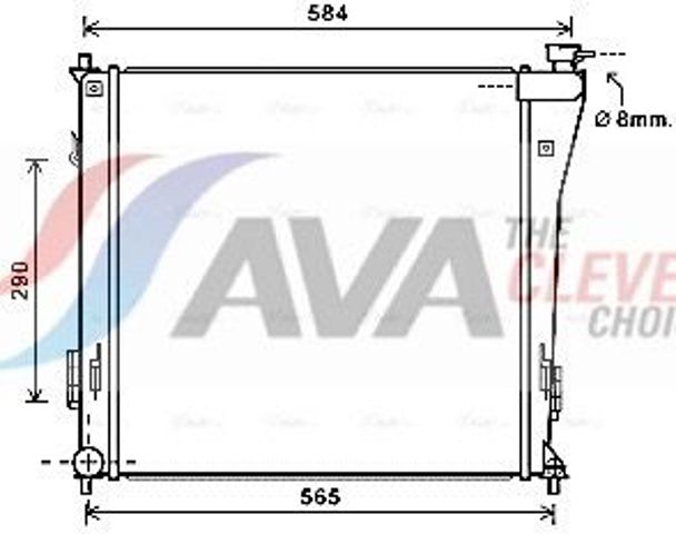 Радіатор двигуна HY2303 AVA