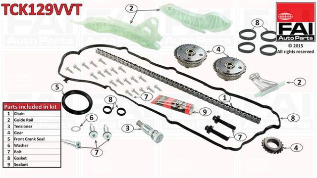 Ланцюг ГРМ, комплект TCK129VVT FAI
