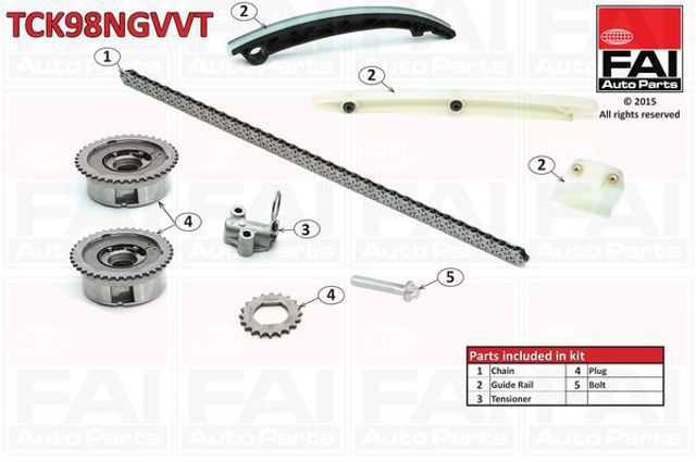 Ланцюг ГРМ, комплект TCK98NGVVT FAI