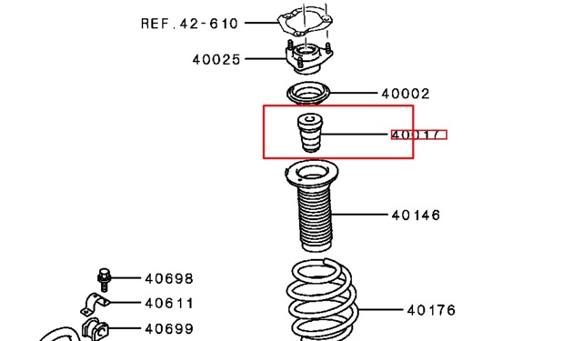 Відбійник амортизатора переднього 4055A048 MITSUBISHI