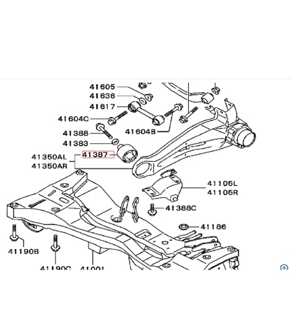 Сайлентблок задньої тяги 4120A012 MITSUBISHI