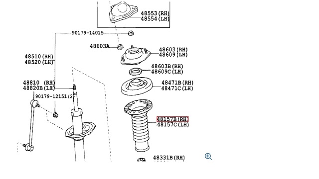 Пильник амортизатора переднього 4815733062 TOYOTA