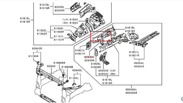 Супорт радіатора лівий/монтажна панель кріплення фар 5215A423 MITSUBISHI