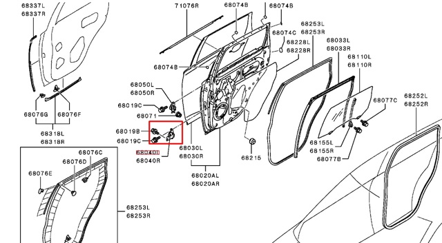 Петля водійських дверей 5702A064 MITSUBISHI