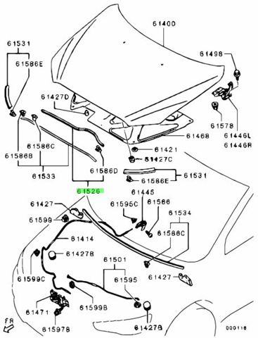 Гумка під капот 5902A078 MITSUBISHI