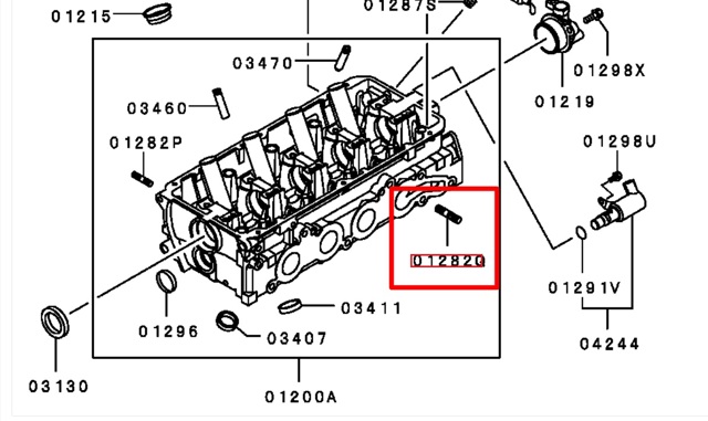Болт / шпилька впускного колектора MD146938 MITSUBISHI