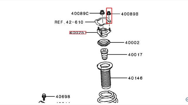 Подушка амортизатора переднього MF434105 MITSUBISHI