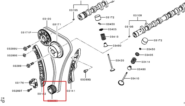 Зірочка приводу коленвала двигуна MN183895 MITSUBISHI
