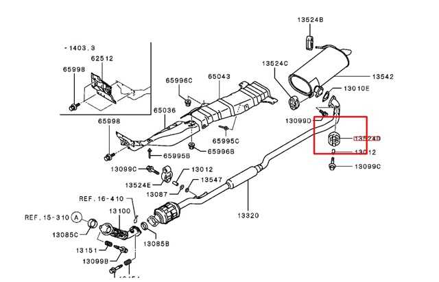Подушка кріплення глушника Mitsubishi Pajero PININ