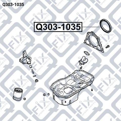 Сальник коленвала двигуна, задній Q3031035 Q-FIX