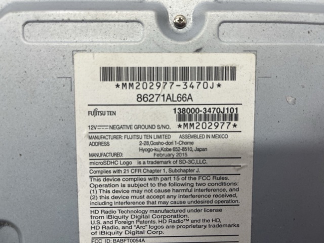 86271AL66A Subaru