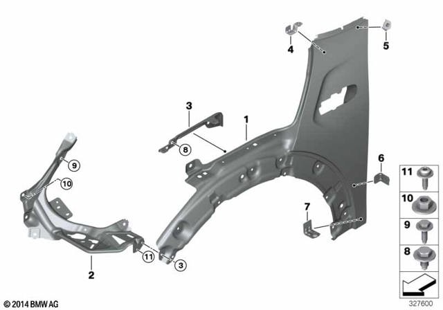 Ліве переднє крило 41007374521 BMW