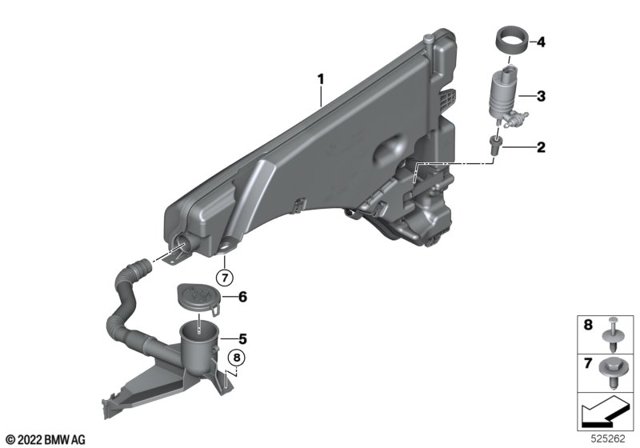 Горловина бачка омивача 61669478808 BMW
