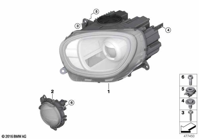 Фара передня права 63117441318 BMW