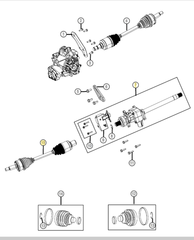 Привід лівий 4578601AA CHRYSLER