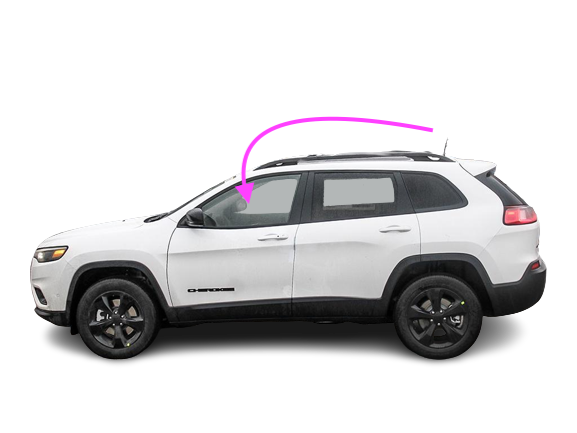 Скло передніх дверей, лівих 68104585AC CHRYSLER