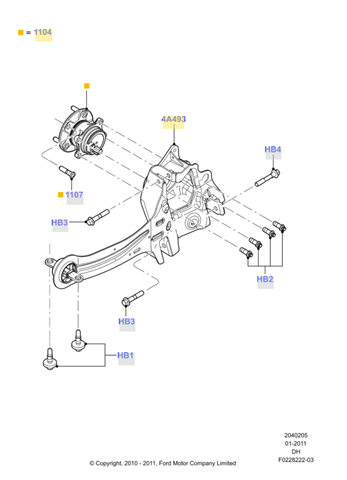 Підшипник задньої маточини BV6Z1104B FORD
