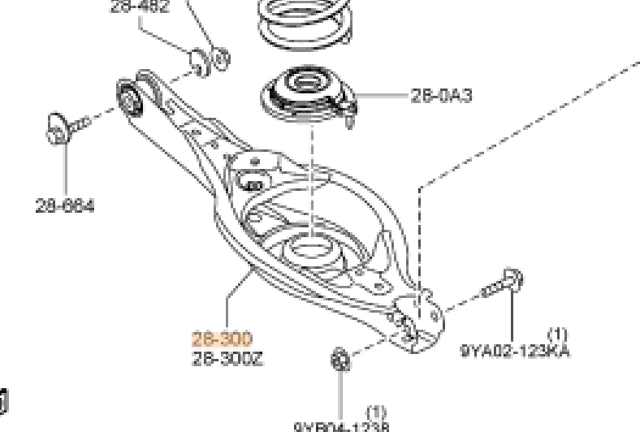 Балансир задній нижній, правий KD3528300 MAZDA