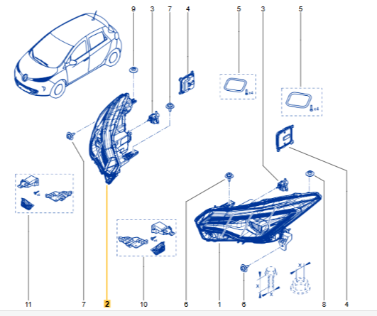 Права блок фара 260104674R RENAULT