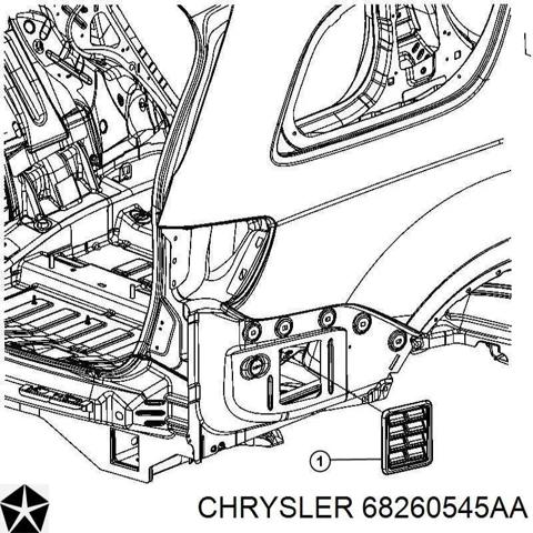 Решітка вентиляційна задня 68260545AA CHRYSLER