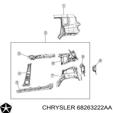 Крило заднє праве 68263222AA CHRYSLER