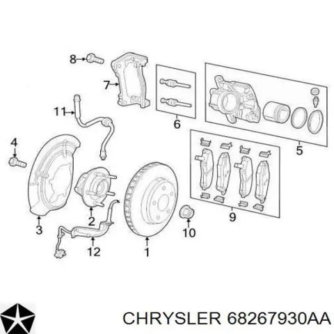Супорт гальмівний, передній, лівий 68267930AA CHRYSLER