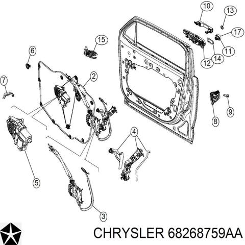 Механізм стеклопідйомника водійських дверей 68268759AA CHRYSLER