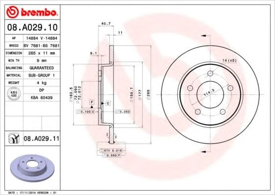 Дискові гальма 08A02910 BREMBO