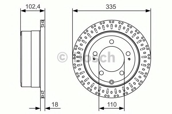 Диск гальмівний задній 0986479A61 BOSCH