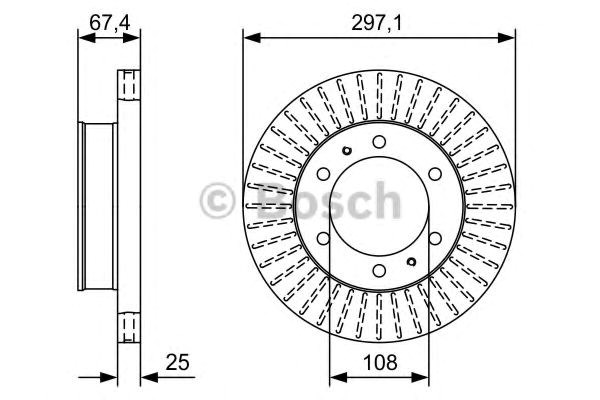 Диск гальмівний передній 0986479A96 BOSCH