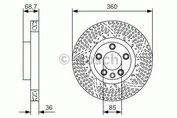 Диск переднього гальма 0986479B13 BOSCH