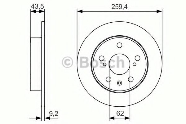 Диск заднього гальма 0986479C44 BOSCH
